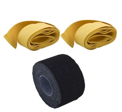 Bundel van 2 gele zeem grips en 1 rol Grays zwart tape