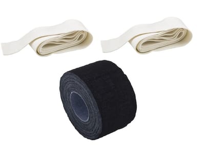 Bundel van 2 witte zeem grips en 1 rol Grays zwart tape