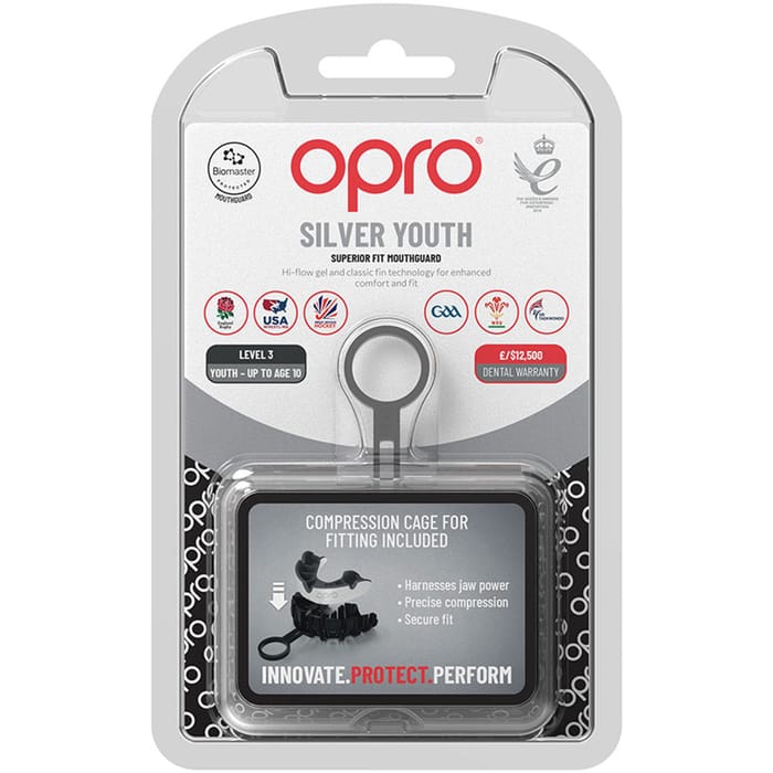 Adidas OPRO – silver – self-fit – Gen4 – junior – blauw bitje — foto 2