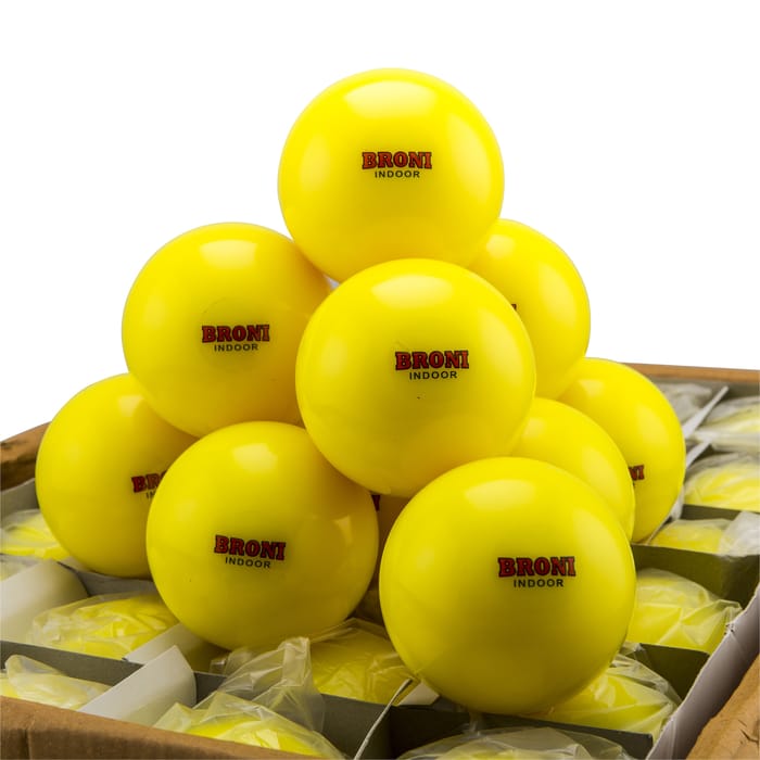 Broni Hockeyballen Broni Indoor – geel – clubs – 120 stuks – topkwaliteit hockeybal — foto 1